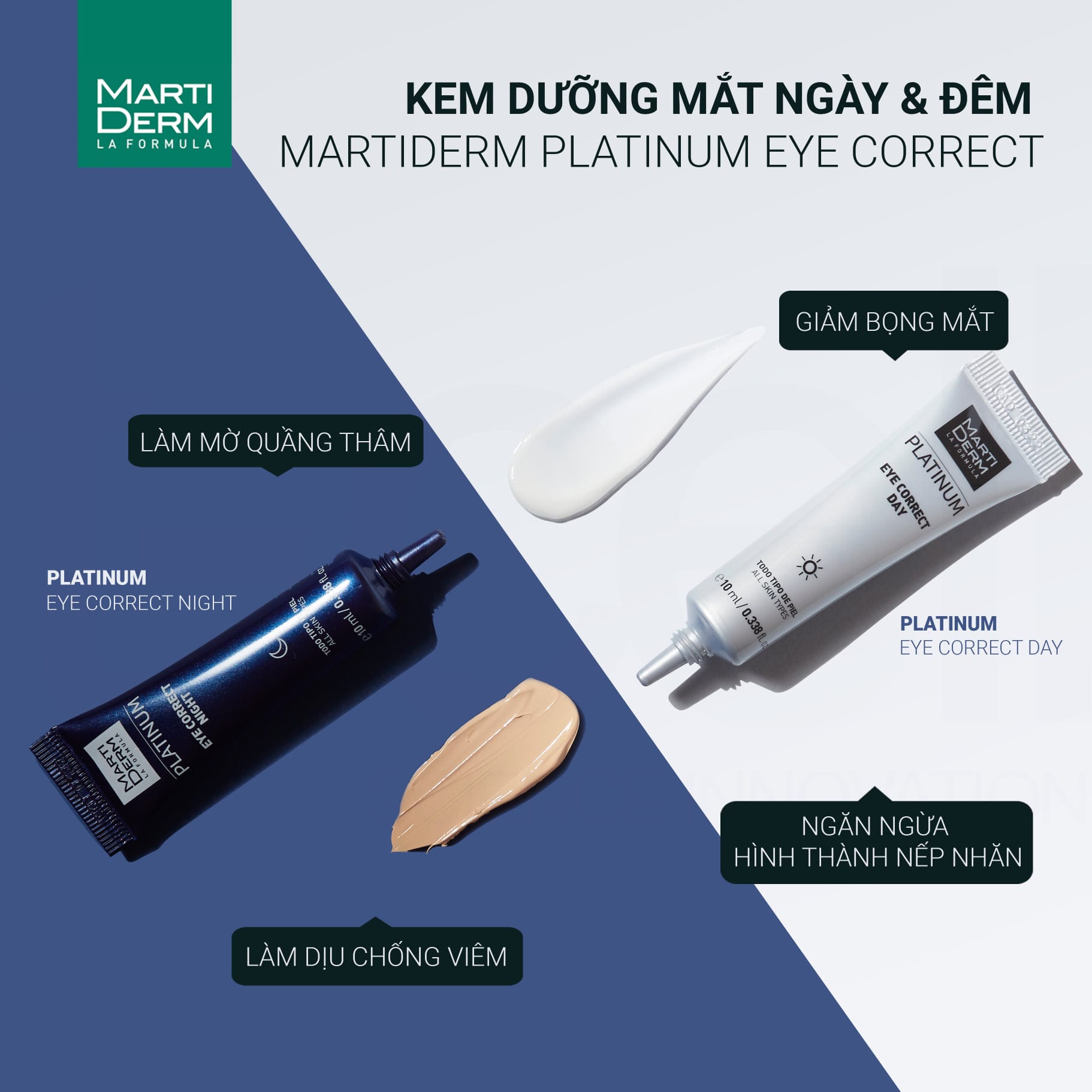 Kem Duong Giam Bong Mat Quang Tham MartiDerm Platinum Eye Correct 2 x 10ml 3